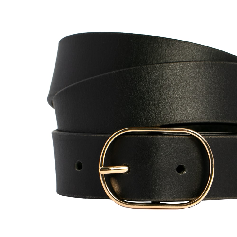LOOP LEATHER BELT MARLA - BLACK