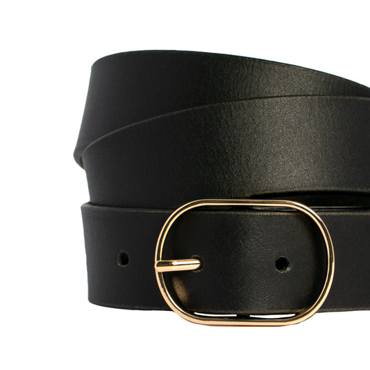 LOOP LEATHER BELT MARLA - BLACK