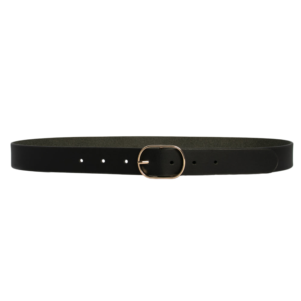 LOOP LEATHER BELT MARLA - BLACK