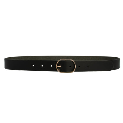LOOP LEATHER BELT MARLA - BLACK