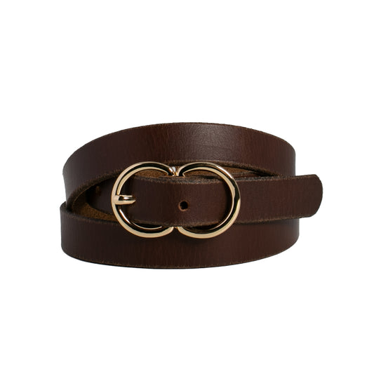 LOOP LEATHER BELT BROOKE - DARK TAN - 10177