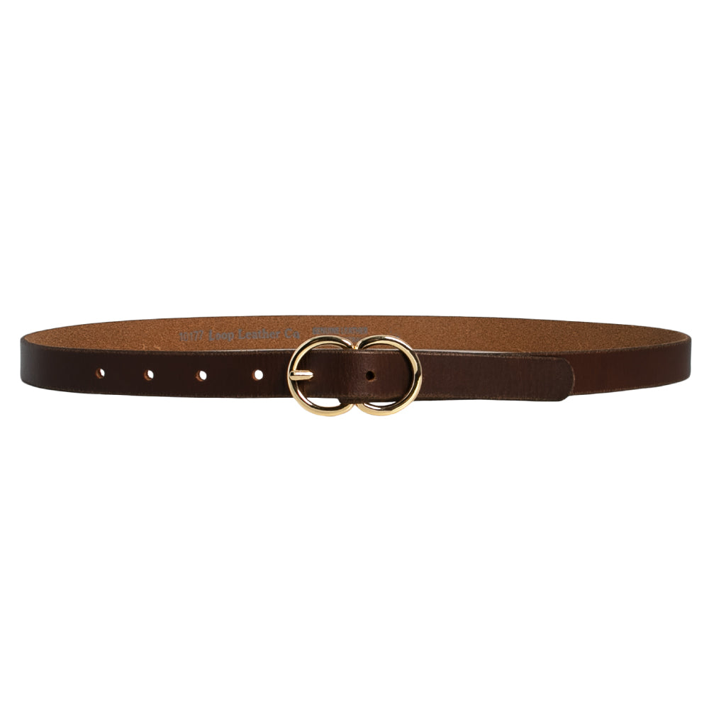 LOOP LEATHER BELT BROOKE - DARK TAN - 10177