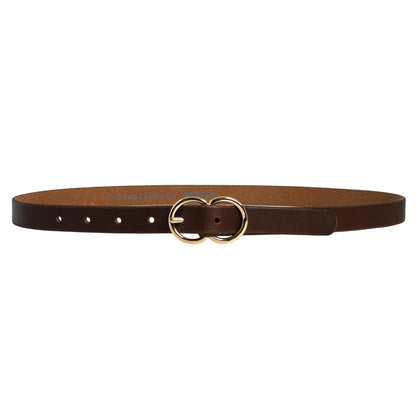 LOOP LEATHER BELT BROOKE - DARK TAN - 10177