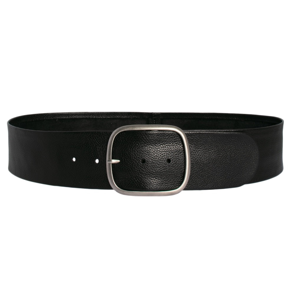 LOOP LEATHER BELT EMMA - BLACK