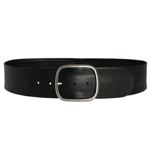 LOOP LEATHER BELT EMMA - BLACK