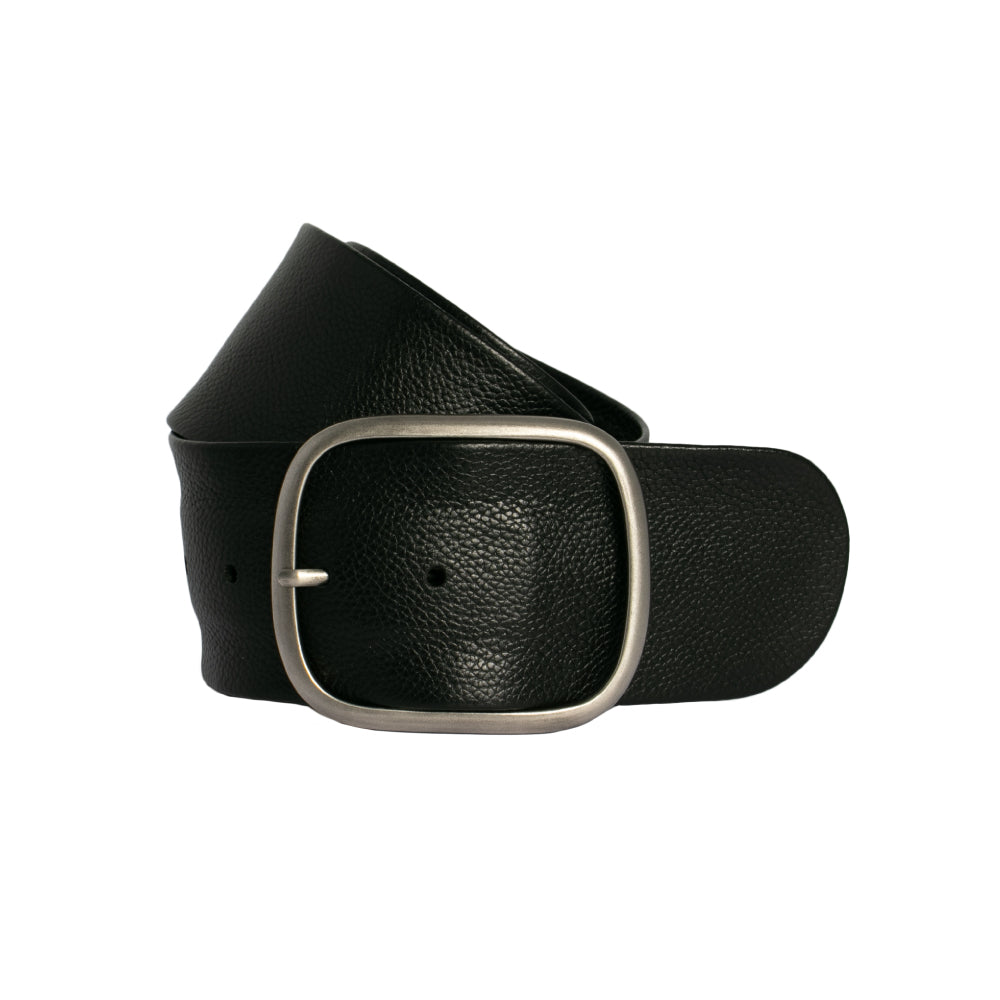 LOOP LEATHER BELT EMMA - BLACK
