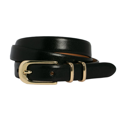 LOOP LEATHER BELT SOPHIA - BLACK