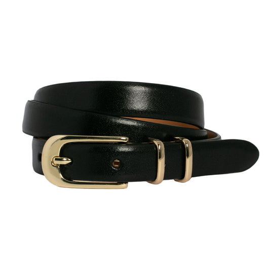 LOOP LEATHER BELT SOPHIA - BLACK