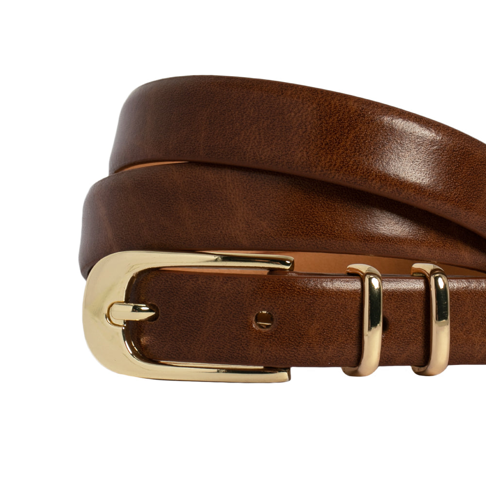 LOOP LEATHER BELT SOPHIA - TAN
