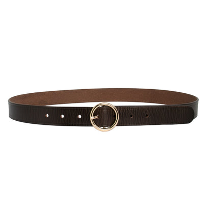 LOOP LEATHER BELT LEAH - CHOCOLATE