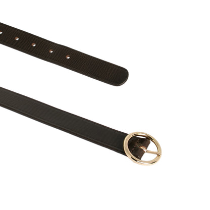 LOOP LEATHER BELT LEAH - CHOCOLATE