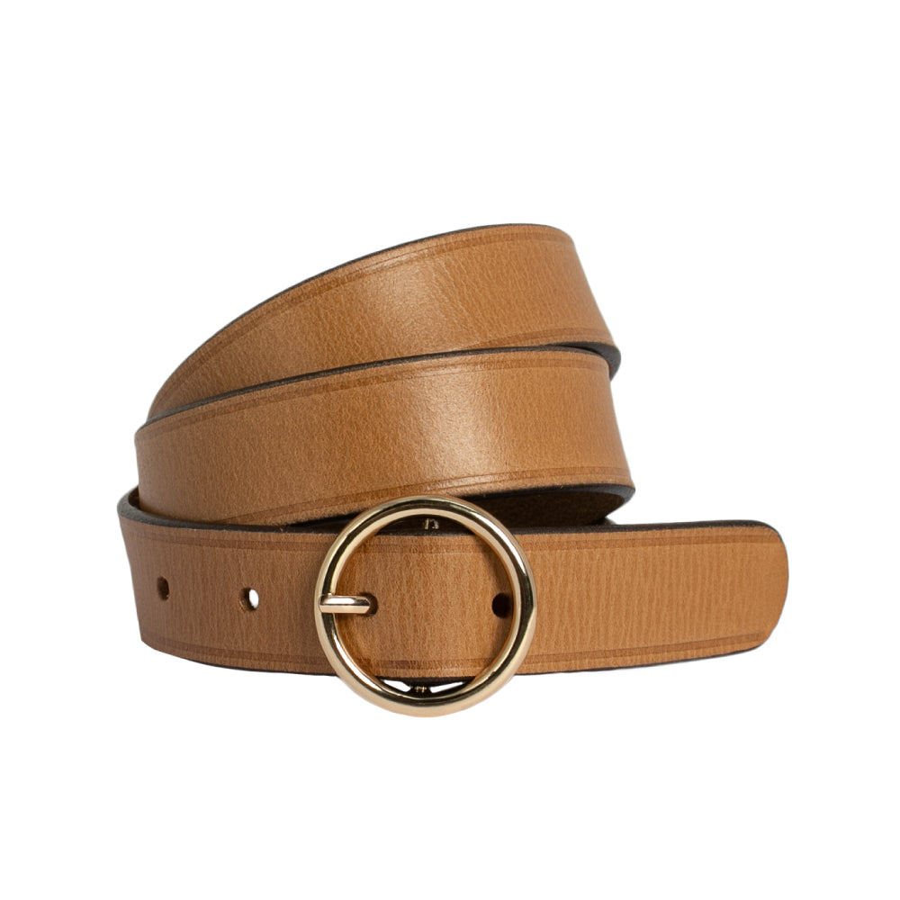 LOOP LEATHER BELT LEAH - NATURAL