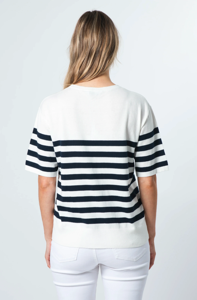 STELLA & GEMMA BALDWIN KNIT TOP - NAVY/WHITE STRIPE - ES24SS189