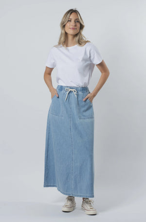 STELLA & GEMMA INGRID SKIRT - LIGHT BLUE WASH - ES24SS159