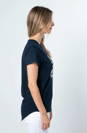 STELLA & GEMMA T-SHIRT - NAVY GEOMETRIC - SG24SS207