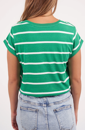 FOXWOOD MANLY STRIPE TEE - BRIGHT GREEN - 55X0181.BGRN