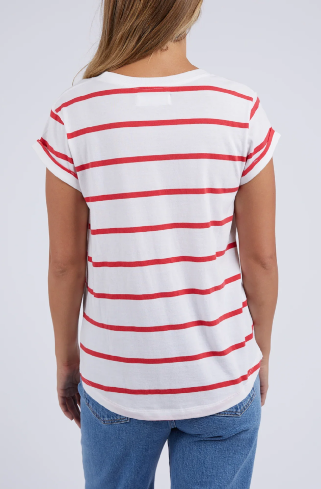 FOXWOOD MANLY STRIPE TEE - CAYENNE STRIPE - 55X0181.CRIM