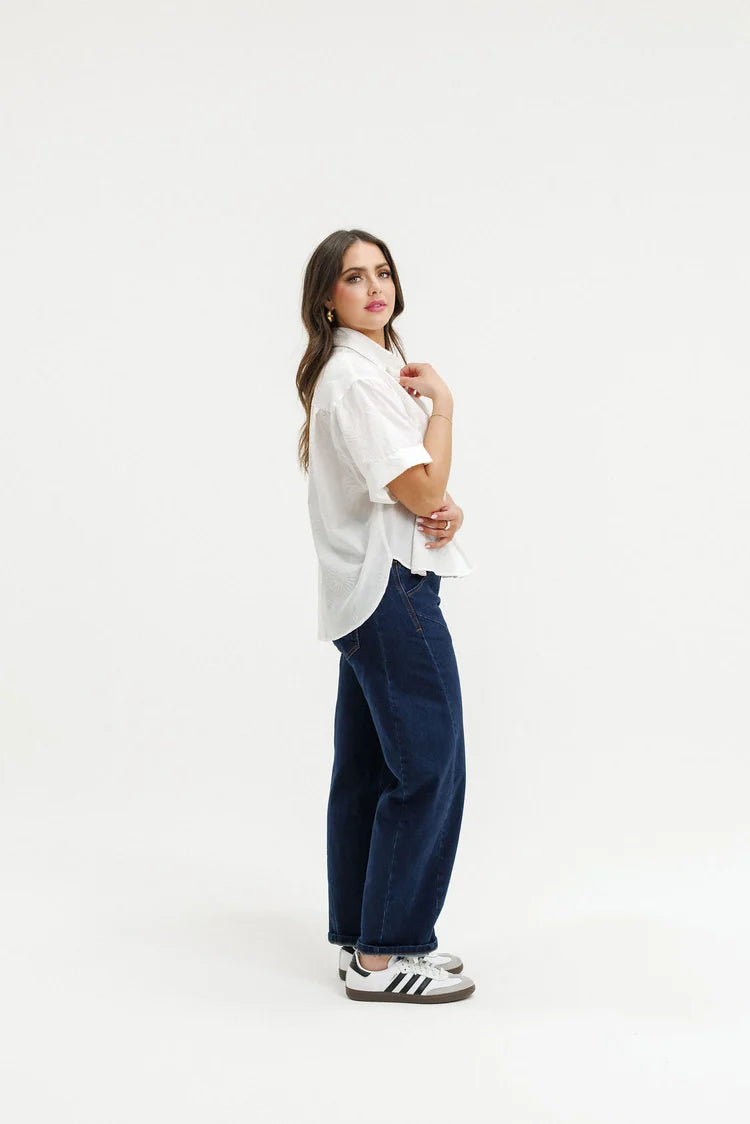 HOME-LEE RUBY SHIRT - WHITE FLORA