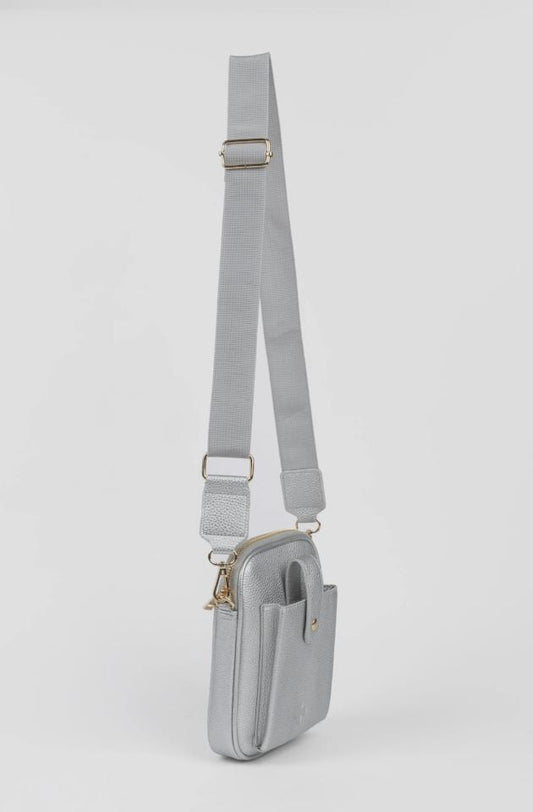 STELLA & GEMMA MALTA CROSS BODY MOBILE BAG - SILVER - SGBA157