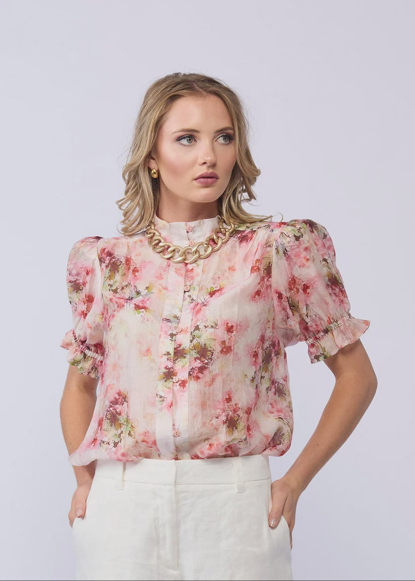 DRAMA THE LABEL RILEY BLOUSE - CARNATION