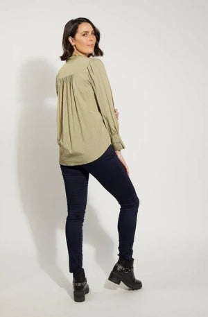 DRAMA THE LABEL BEDFORD BLOUSE - SOFT GREEN - 1245