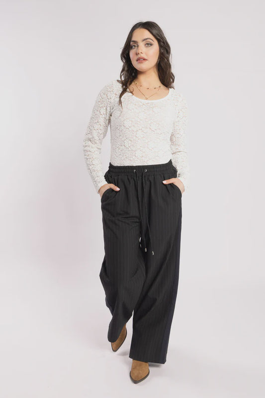 DRAMA THE LABEL LAKE PANT - NOIR STRIPE