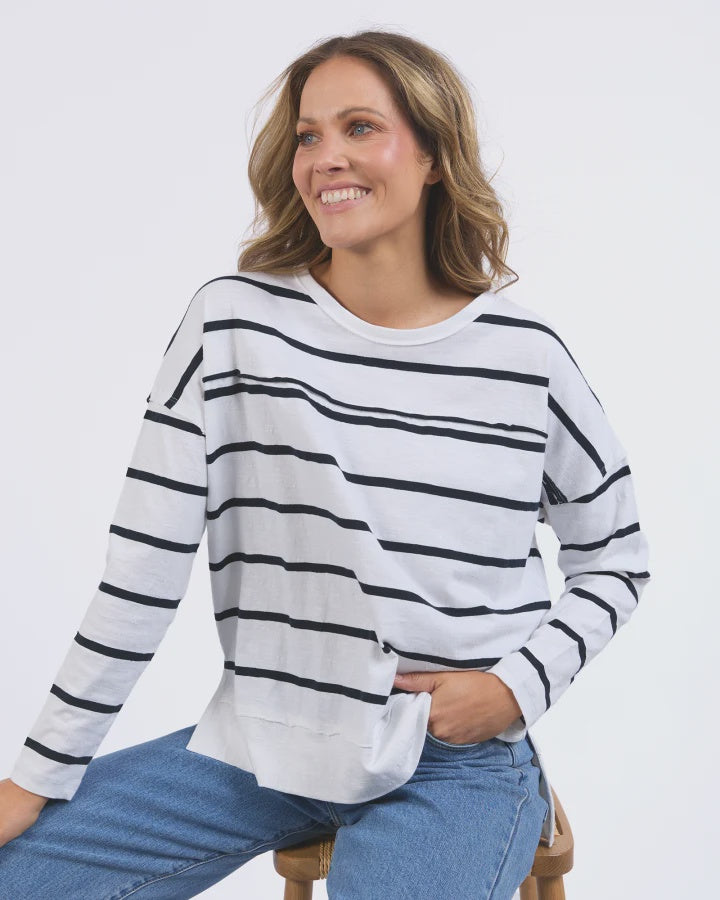 FOXWOOD JAYNE STRIPE THROW ON TOP - WHITE