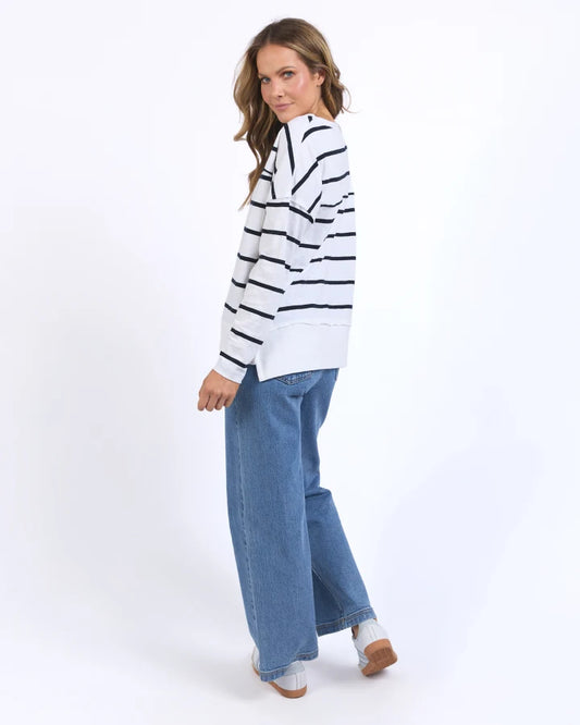 FOXWOOD JAYNE STRIPE THROW ON TOP - WHITE