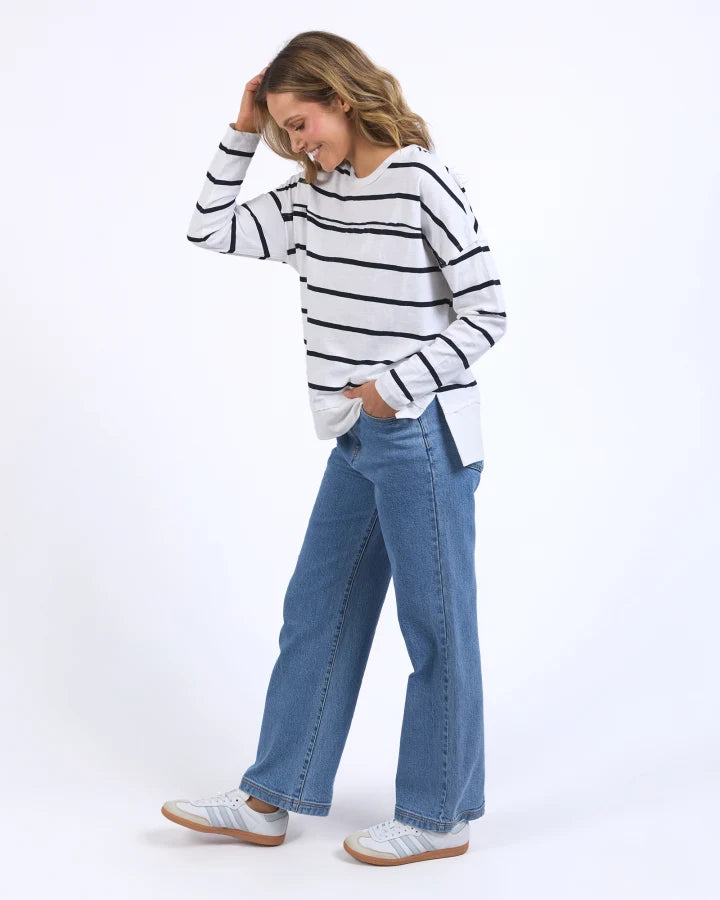 FOXWOOD JAYNE STRIPE THROW ON TOP - WHITE