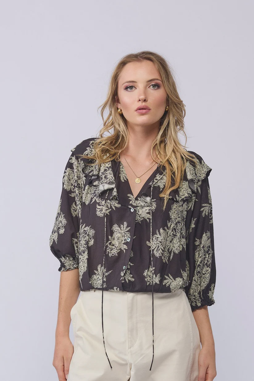 DRAMA THE LABEL BELLE BLOUSE - FLORAL SHADE