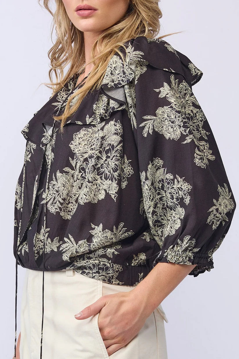 DRAMA THE LABEL BELLE BLOUSE - FLORAL SHADE