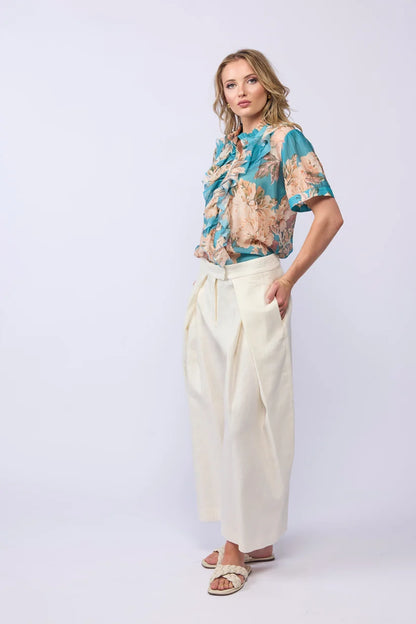 DRAMA THE LABEL WISH BLOUSE - AQUA BLOOM