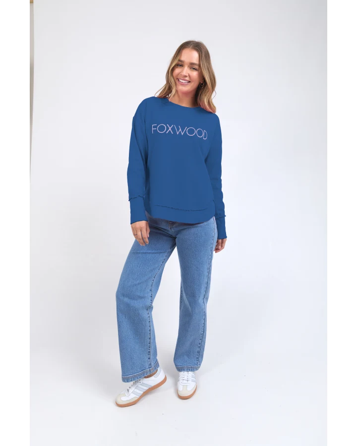 FOXWOOD SIMPLIFIED METALLIC CREW - BLUE