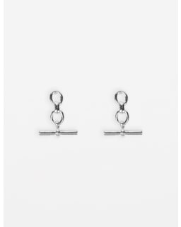 STELLA & GEMMA EARRINGS - CHUNKY FOB - SILVER