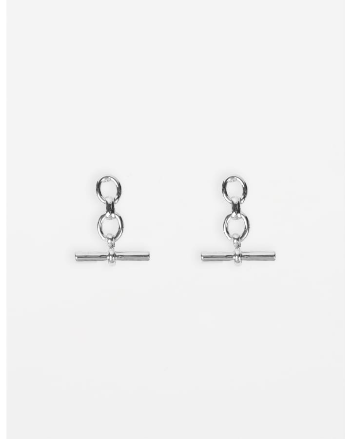 STELLA & GEMMA EARRINGS - CHUNKY FOB - SILVER