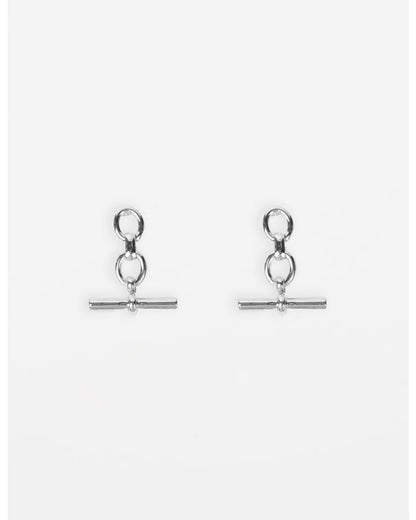 STELLA & GEMMA EARRINGS - CHUNKY FOB - SILVER