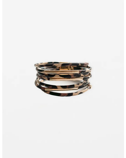 STELLA & GEMMA BRACELET - GOLD LEOPARD BROWN