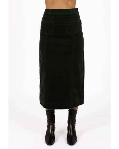 HUMIDITY LIFESTYLE VA VA VELOUR SKIRT - PINE