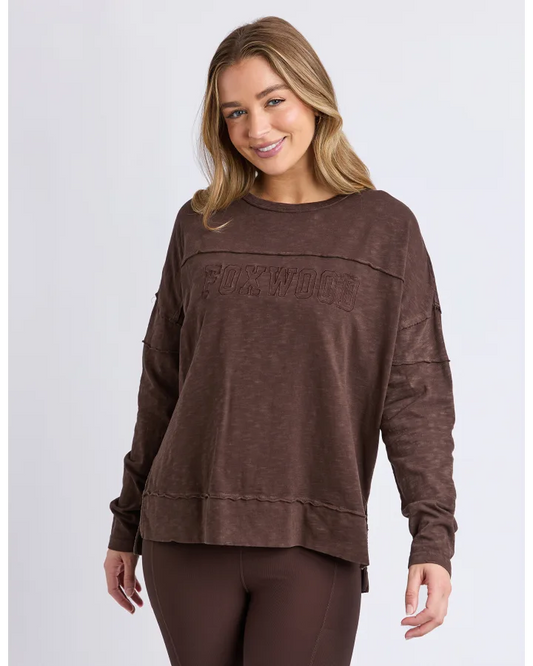 FOXWOOD THROW ON TEE - COFFEE