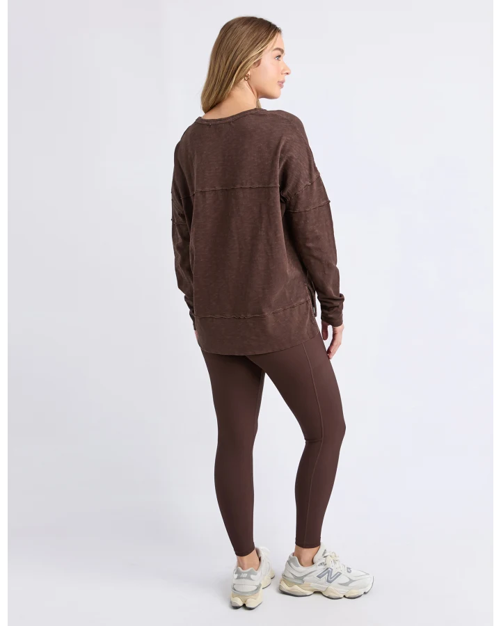 FOXWOOD THROW ON TEE - COFFEE