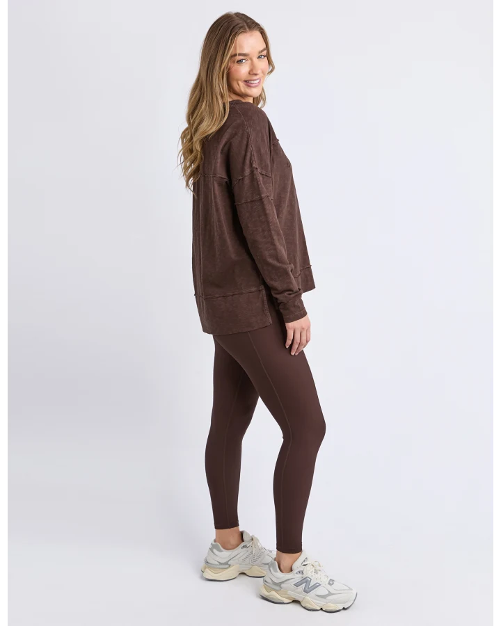 FOXWOOD THROW ON TEE - COFFEE