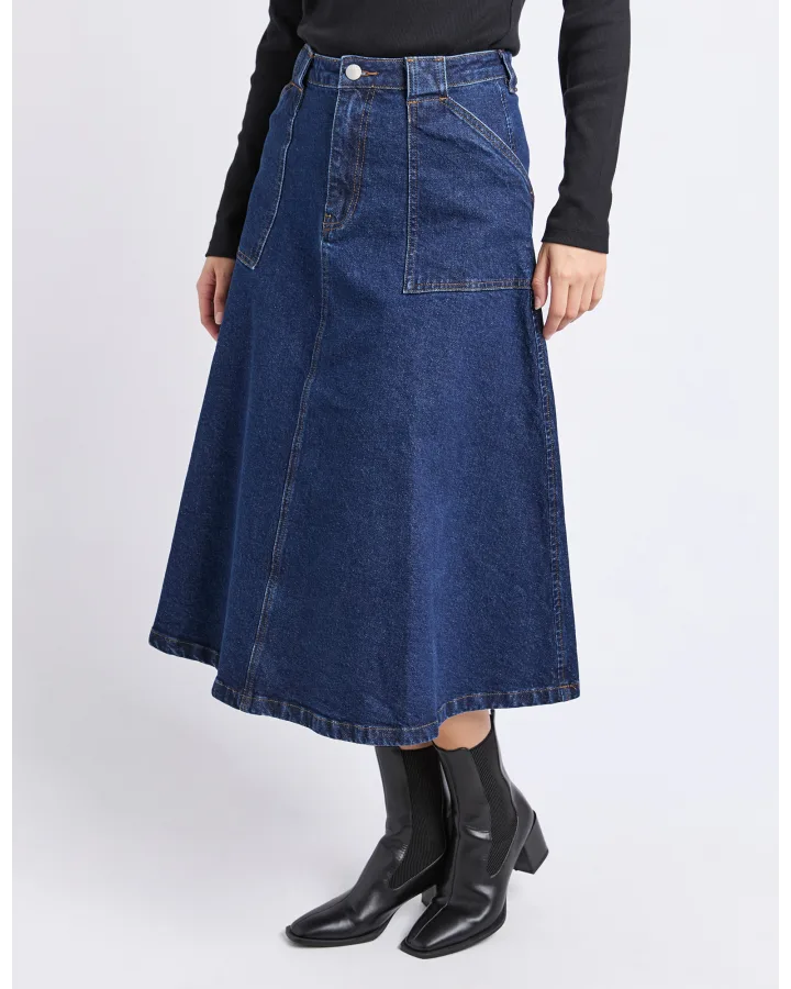 FOXWOOD POTTER SKIRT - INDIGO