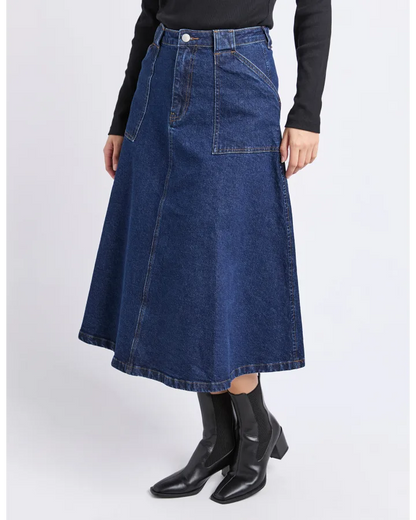 FOXWOOD POTTER SKIRT - INDIGO