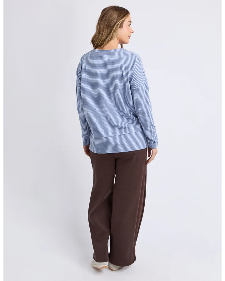 FOXWOOD EDDIE STRIPE TOP - DARK BLUE