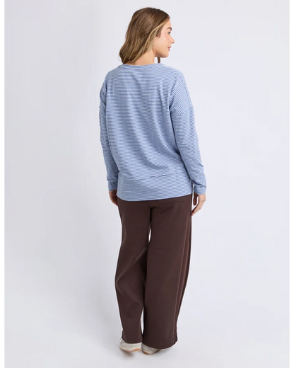 FOXWOOD EDDIE STRIPE TOP - DARK BLUE