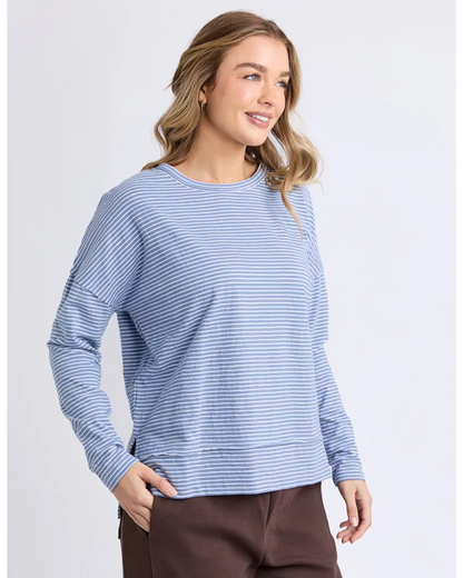 FOXWOOD EDDIE STRIPE TOP - DARK BLUE