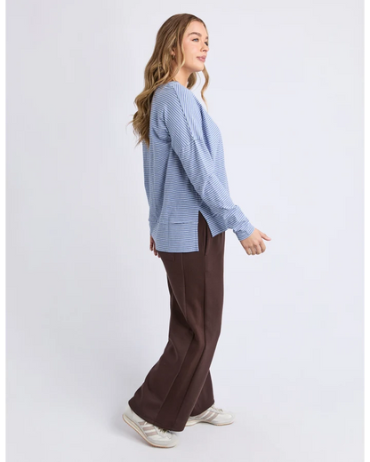 FOXWOOD EDDIE STRIPE TOP - DARK BLUE