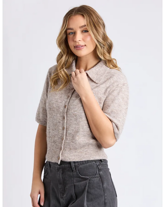 FOXWOOD FERNIE BUTTON KNIT - OAT