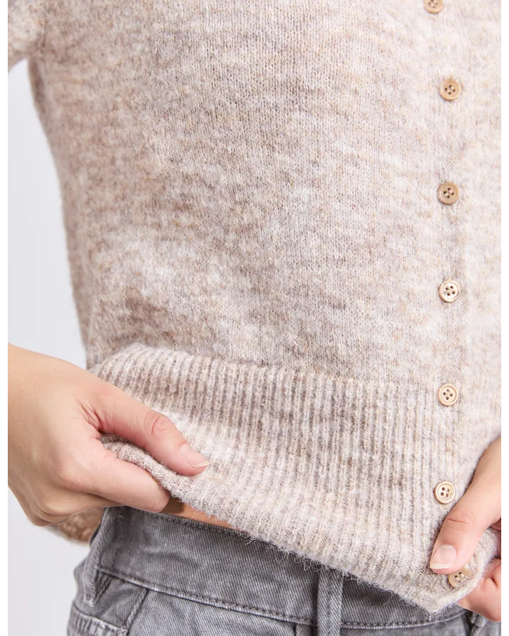 FOXWOOD FERNIE BUTTON KNIT - OAT
