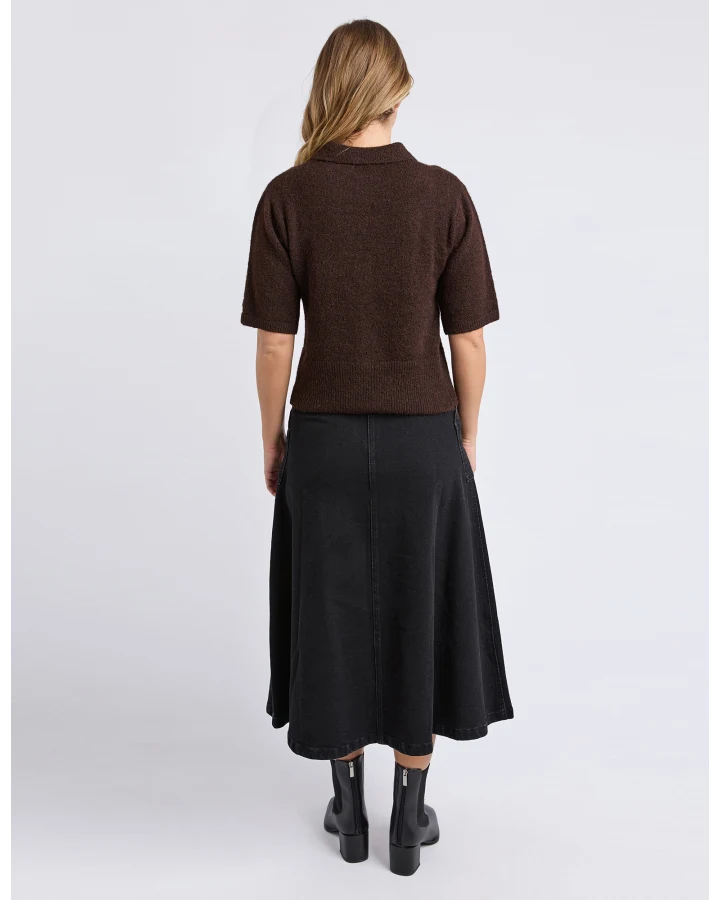 FOXWOOD FERNIE BUTTON KNIT - COFFEE